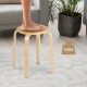Backless wooden dining chair with sturdy legs, 120kg capacity, ergonomic design, ideal for home or office use.