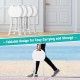 Set of 4 collapsible round stools with handle, featuring a foldable design for easy storage and portability.