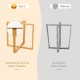 Multifunctional round side end table with bamboo legs, X-shaped base, and tightened screws for enhanced stability.