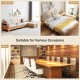 Multifunctional round side end table with bamboo legs and X-shaped base, ideal for living room, bedroom, or office use.