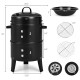3-in-1 charcoal BBQ grill with built-in thermometer, 400 sq inches cooking area, and removable 2-layer design for.