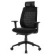 High back mesh office chair with adjustable headrest, 3D armrests, and clothes hanger for versatile comfort and support.
