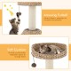 Hand-made 28-inch cat tree tower with soft cushion and interactive ball, perfect for play and relaxation.