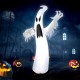 12 feet inflatable ghost with LED lights, featuring a scary design, perfect for Halloween yard decoration.