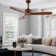 52-inch modern ceiling fan with solid wood blades and brushed nickel finish, perfect for indoor living spaces.