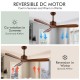 52-inch modern ceiling fan with brushed nickel finish, showcasing reversible motor for all-season use and solid wood.