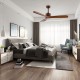 52-inch modern ceiling fan with brushed nickel finish and solid wood blades, ideal for bedroom or living room use.