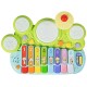 Colorful 3-in-1 electronic piano xylophone and drum set for kids, featuring numbers, lights, and music for creative.