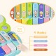 3-in-1 electronic piano xylophone with colorful keys, mode switch, and drum set for children over 10 months.