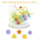 3-in-1 Electronic Piano Xylophone Game Drum Set with removable drumsticks, colorful keys, and soft lighting for kids.