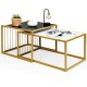 Modern stackable side table with faux marble top in black and gold, featuring a sturdy metal frame for stylish decor.