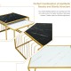 Set of 2 stackable side tables with faux marble tabletops in black and white, ideal for versatile home use.