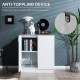 Storage sideboard cabinet with doors and shelves, featuring anti-toppling devices for stability in modern home settings.