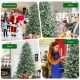 8 feet hinged artificial Christmas spruce tree with mixed PE and PVC tips, perfect for festive home decoration.