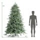 8-foot hinged artificial Christmas spruce tree with mixed PE and PVC tips, featuring a dense appearance and sturdy.