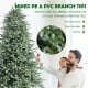 8-foot hinged artificial Christmas spruce tree with mixed PE and PVC tips for a natural look and easy setup.