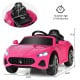 Pink 12V Maserati kids ride-on car with remote control, LED lights, and ergonomic seat for safe outdoor fun.