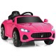 Pink 12V Maserati kids ride-on car with remote control, LED lights, and ergonomic seat for safe, fun driving.