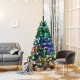 5 ft pre-lit multi-colored fiber optic spruce artificial Christmas tree with a full-bodied natural look for festive.