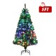 5 ft pre-lit multi-colored fiber optic spruce artificial Christmas tree showcasing vibrant lights, ideal for creating.