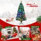 5 ft pre-lit multi-colored fiber optic spruce artificial Christmas tree, perfect for festive holiday decoration.