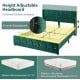 Upholstered platform bed frame with adjustable headboard, suitable for 10"-13" mattresses, featuring a luxurious design.