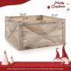 Wooden tree collar box measuring 28.5 inches, made of natural wood with a rustic design, perfect for Christmas trees.