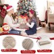 Wooden Christmas tree collar box with whitewashed finish and X-shaped pattern, perfect for indoor/outdoor use.
