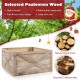 28.5-inch wooden tree collar box made of natural paulownia wood, featuring a rustic design for Christmas tree stands.