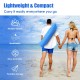 Easy pop-up beach tent in blue, featuring UPF 50+ protection, spacious for 3-4 people, ideal for summer outings.