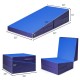 Blue folding wedge ramp mat with non-toxic PVC cover, EPE foam, ideal for gymnastics, yoga, and exercise programs.