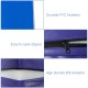 Close-up of the blue tumbling incline mat showing durable PVC material and easy-to-open zipper for convenient cleaning.