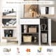 Buffet sideboard storage cabinet with wide top, pull-out drawer, and two compartments for versatile kitchen.