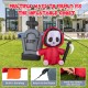 5-foot inflatable Halloween ghost holding a sickle and tombstone, featuring LED lights for outdoor spooky decor.