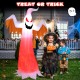 6 feet inflatable ghost decoration with LED lights, featuring a scary design for Halloween outdoor parties.