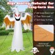6 feet inflatable ghost decoration with LED lights, made of durable waterproof polyester for Halloween outdoor fun.