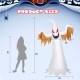 Inflatable 6-foot Halloween ghost with scary design and LED lights, perfect for outdoor Halloween décor and parties.