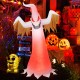 6-foot inflatable ghost decoration with LED lights, designed for Halloween parties, adds a spooky atmosphere outdoors.