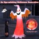 6-foot inflatable ghost decoration with glowing red lights, perfect for Halloween parties and outdoor displays.