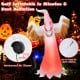 6-foot inflatable ghost decoration with LED lights, waterproof fabric, and quick inflation for Halloween outdoor fun.