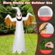 6-foot inflatable ghost decoration with LED lights, made of durable polyester, ideal for outdoor Halloween parties.