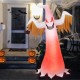 6-foot inflatable Halloween ghost with glowing red lights, perfect for outdoor décor and creating a spooky atmosphere.