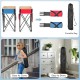 Folding camping tables in blue and red with large storage sinks, ideal for outdoor activities and easy to carry.