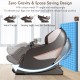 Zero gravity massage chair in brown showcasing adjustable angles for TV, reading, and deep relaxation in a space-saving.
