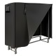 Firewood storage rack with 25" PVC cover, designed for 14"-24" logs, featuring a durable iron frame and ventilation.