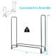 4-foot firewood storage log rack made of durable powder-coated iron with weather-resistant PVC cover for outdoor use.