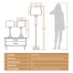 3-piece modern lamp set with silver nickel finish, featuring 2 table lamps and 1 floor lamp, ideal for elegant home.