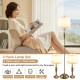 Single table lamp from the 3-piece modern silver lamp set, featuring a linen shade and weighted base for stability.