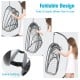Folding design of the turquoise hanging egg chair with soft cushion, showcasing quick folding feature for easy storage.