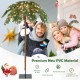 6-foot pre-lit Christmas palm tree with 250 warm-white LED lights, featuring lush green needles for a tropical holiday.